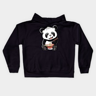 Panda bear,panda eats ramen,ramen lover,panda lover Kids Hoodie